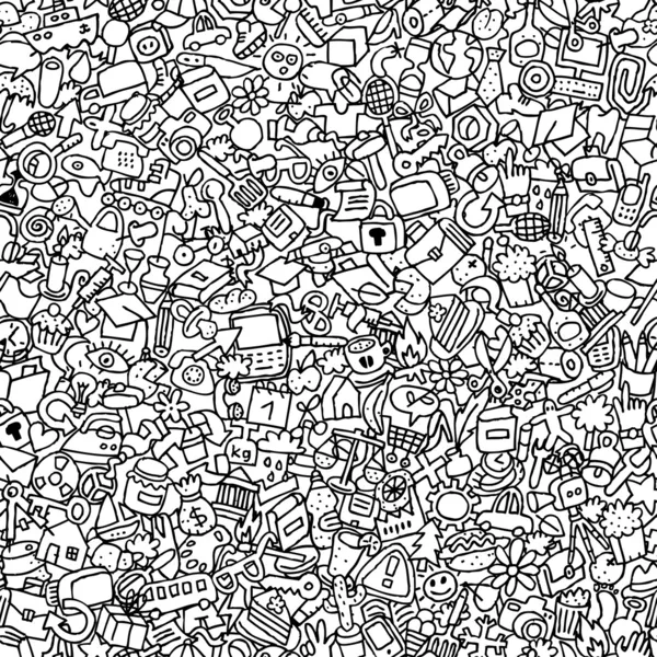 Icons безseamless pattern in black and white — стоковый вектор