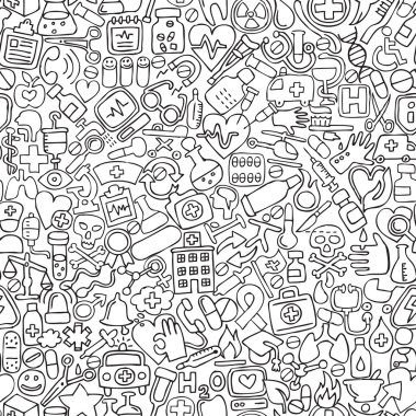 Tıp seamless modeli siyah beyaz