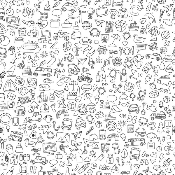 Symbols seamless pattern in black and white — Stock Vector