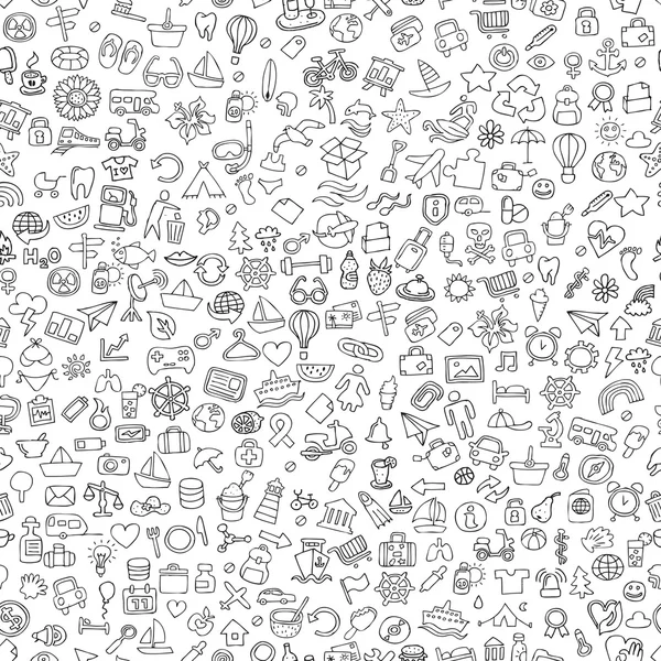 Symbols seamless pattern in black and white — Stock Vector