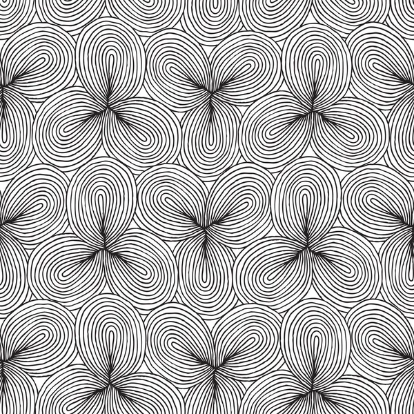 Trèfle motif sans couture en noir et blanc — Image vectorielle