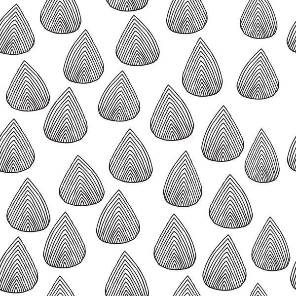 Rain drops seamless pattern in black and white — Stock Vector