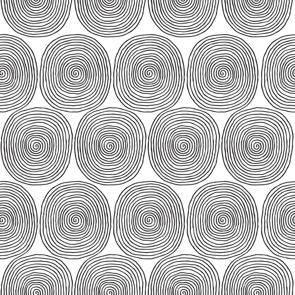 Patrón sin costura espiral en blanco y negro — Vector de stock