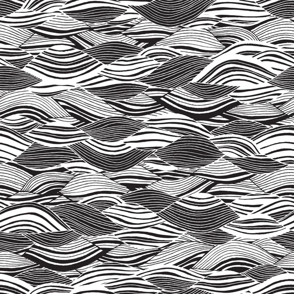 Patrón inconsútil de playa en blanco y negro — Archivo Imágenes Vectoriales