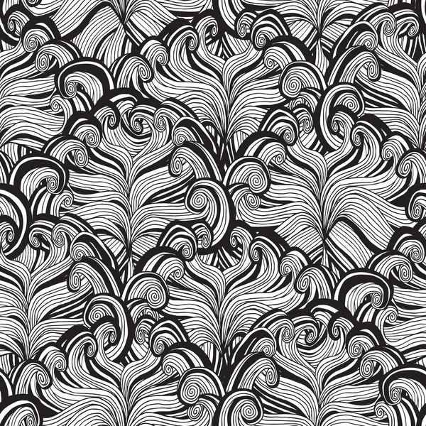 Fleur motif sans couture en noir et blanc — Image vectorielle