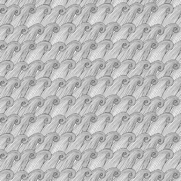 Ondes motif sans couture en noir et blanc — Image vectorielle