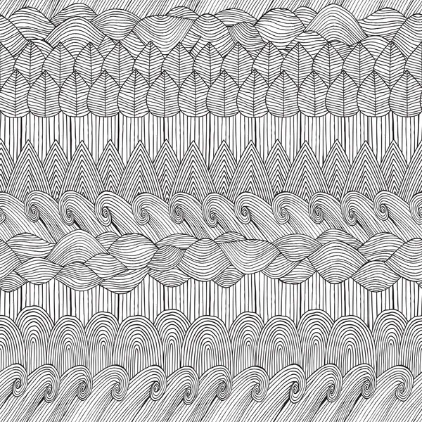 Collage nahtloses Muster in Schwarz und Weiß — Stockvektor
