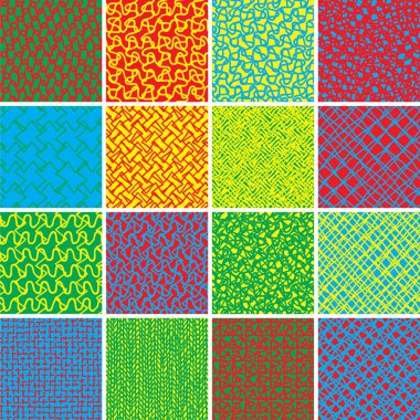 Basic Doodle Seamless Pattern Set No.8 in colors clipart