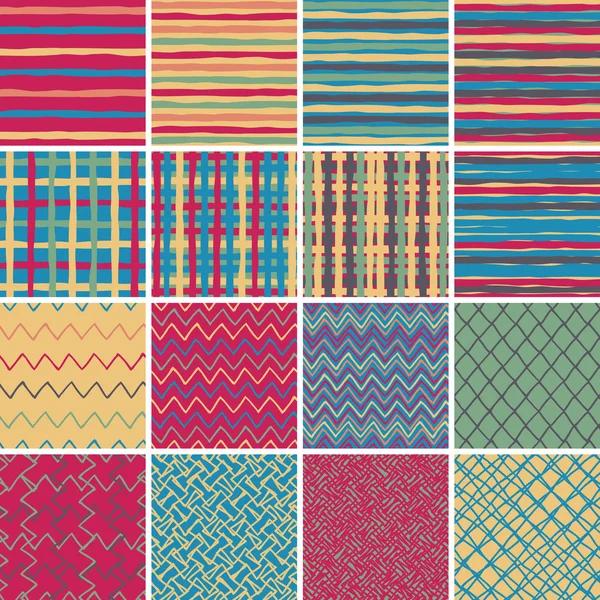 Textile seamless pattern SET No.2 — Stock Vector