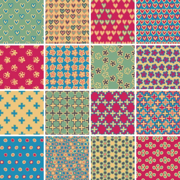 Textile seamless pattern SET No.9 — Stock Vector