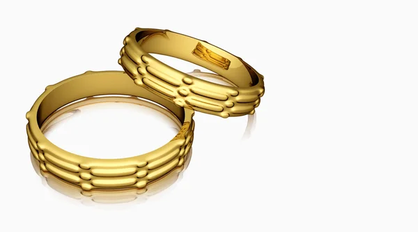 Wedding rings in gold — Stock Photo, Image