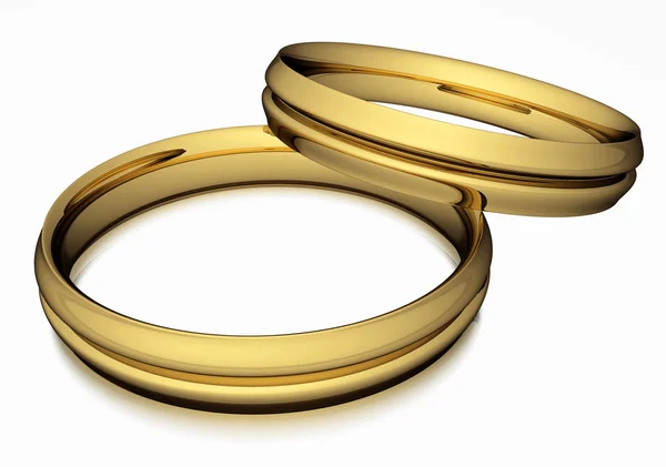 Wedding rings in gold — Stock Photo, Image