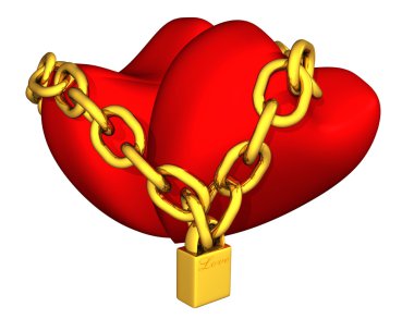 hearts chained clipart