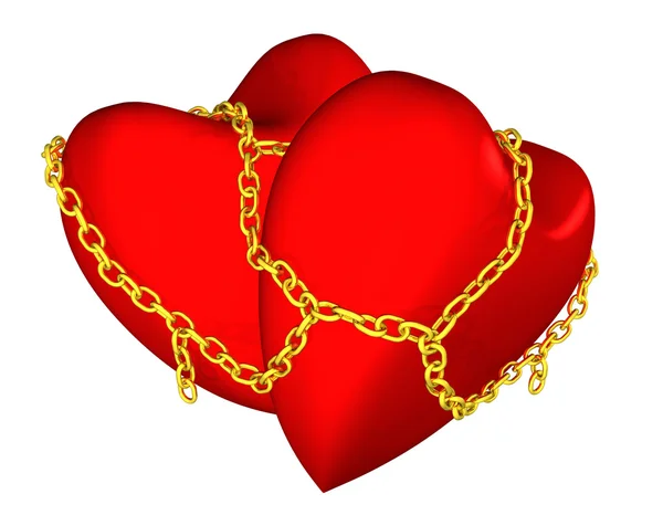 Hearts chained — Stock Photo, Image