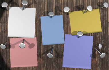 Beyaz bir arka plan üzerinde renkli post it