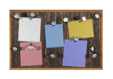 Beyaz bir arka plan üzerinde renkli post it