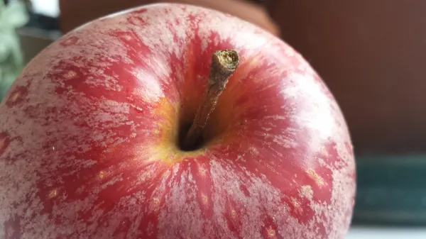 Roter Apfel aus nächster Nähe — Stockfoto