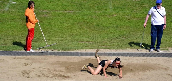 Atletica. sport. salto in lungo. ragazze — Foto Stock