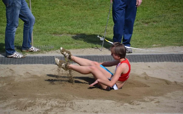 Atletic.Sport.Long jumping.girls —  Fotos de Stock