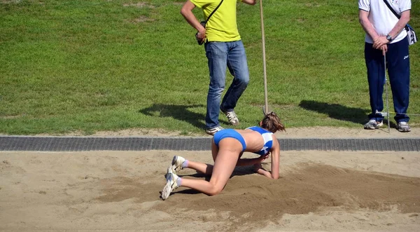 Atletic.Sport.Long jumping.girls — Foto de Stock