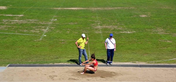 Atletica.sport. salto de longitud. niñas —  Fotos de Stock