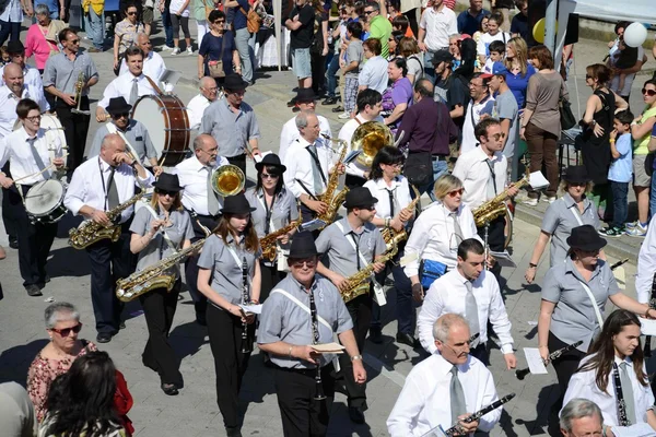 Desfile de una banda de marcha. Itala. Torino — Foto de Stock
