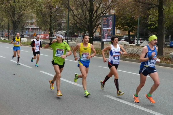 Turin marathon. 11/17/2013. the athletes — Stock Photo, Image