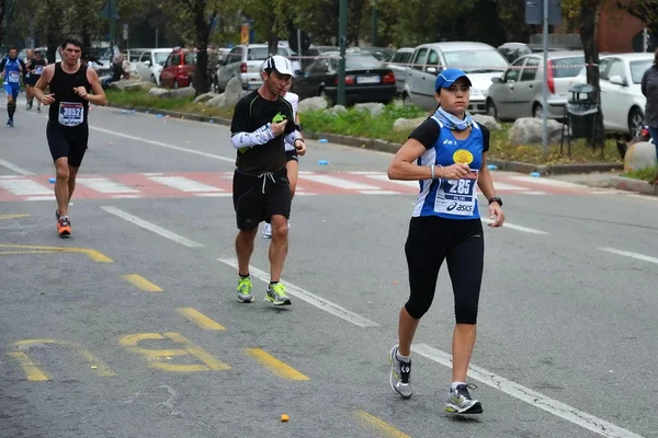 Turin Marathone 11 / 17 / 2013. idrettsutøverne – stockfoto