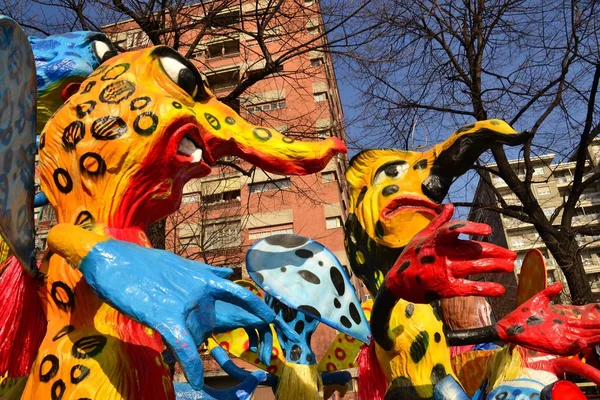 Italian carnival. papier-mâché puppets — Zdjęcie stockowe