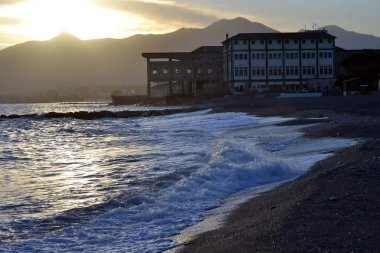 arka ışık. gün batımı
