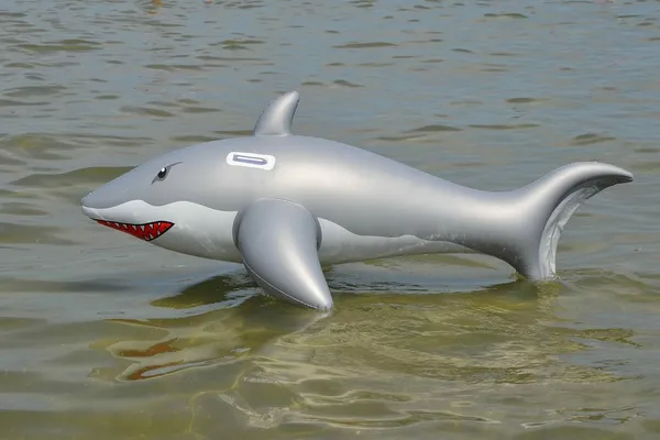 Inflatable shark in the sea — Stock Photo, Image
