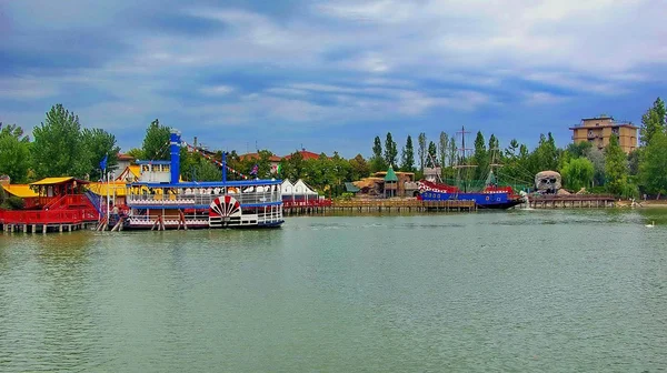 Fiabilandia amusement park. Rimini. Italy. the ship of Captain Hook — Stock Photo, Image