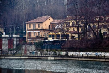 nehir po. Torino. İtalya.