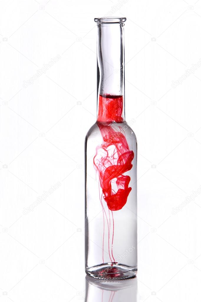 Red poison drink in bottle