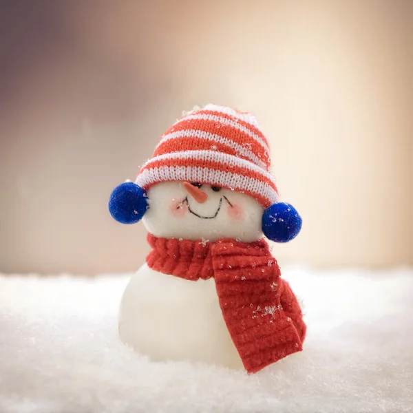 Snowman in snow — Stock Photo, Image