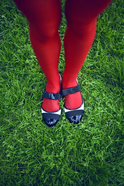 Kvinna ben i skor — Stockfoto