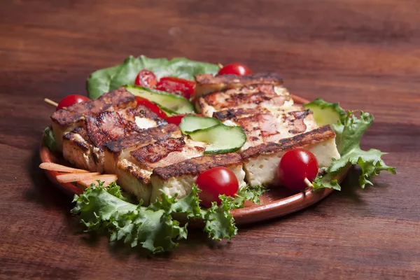 Grilled cheese with bacon — Stock Photo, Image