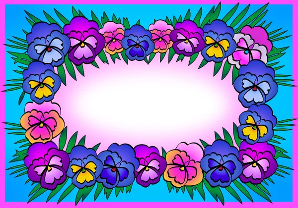 Parlak çiçekler ile dekoratif kartı — Stok fotoğraf
