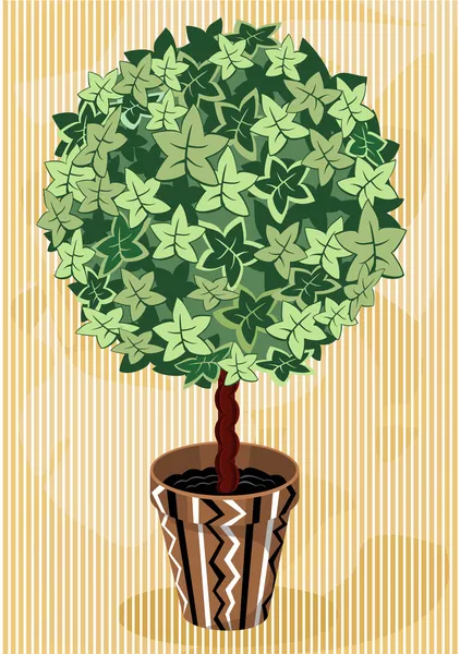 Árbol Topiario en maceta decorativa — Vector de stock