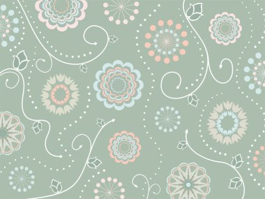 soyut çiçek desenli