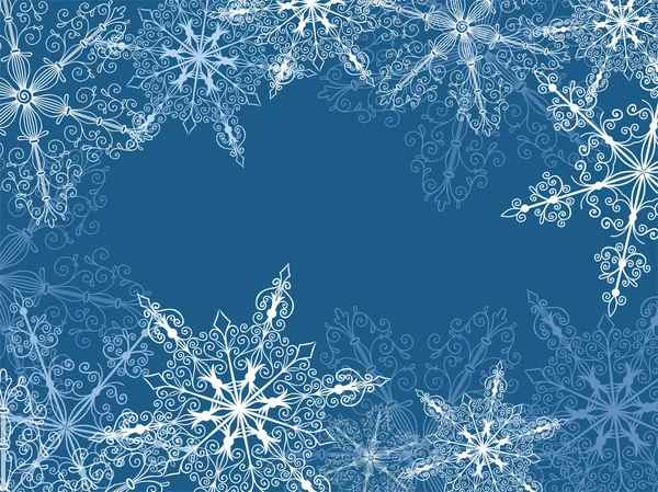 Fondo con frágiles copos de nieve — Vector de stock