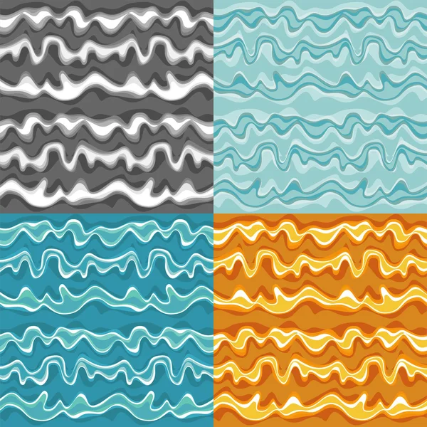 Set of seamless wave patterns — Stock Vector