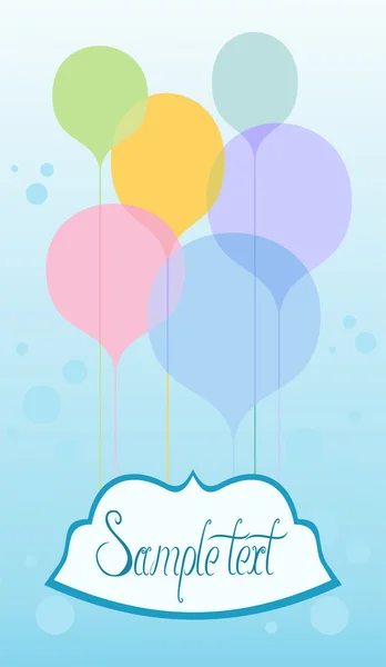Firandekort med ballonger — Stock vektor