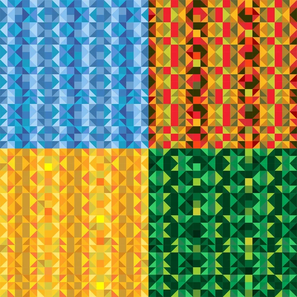 Bright Mosaic Backgrounds Set — Stock Vector