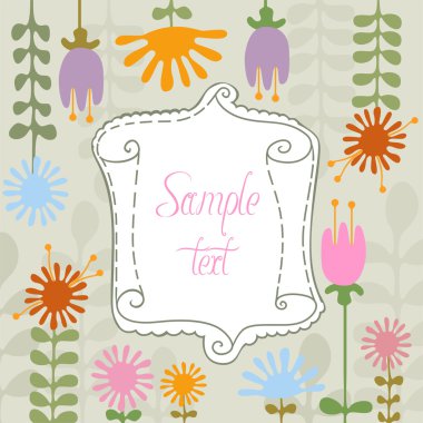 basit çiçek ve afiş