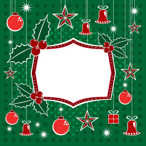 Vánoční ozdoby a banner — Stockový vektor