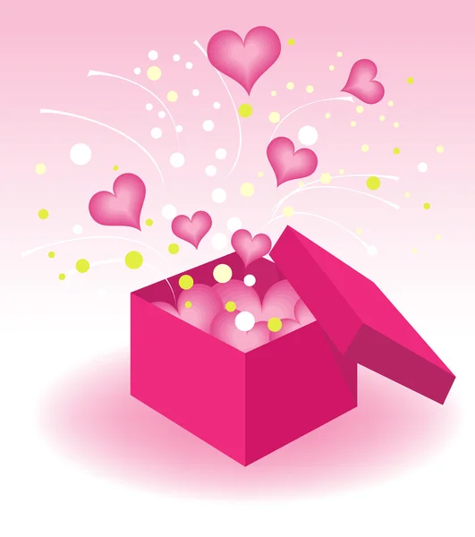 Box With Hearts — Stock Vector