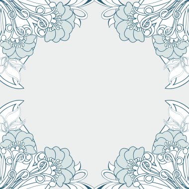 soyut haşhaş ile çerçeve