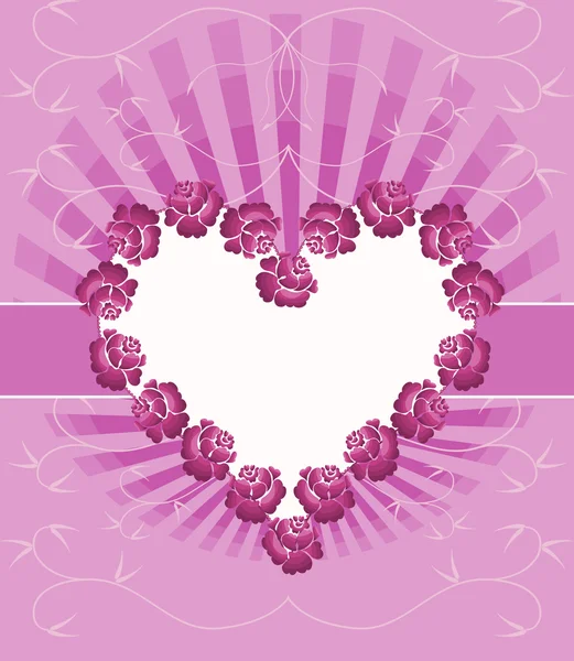 Κάρτα με floral καρδιά — Διανυσματικό Αρχείο