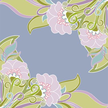 Gelincikler ve yaprakları kompozisyonu